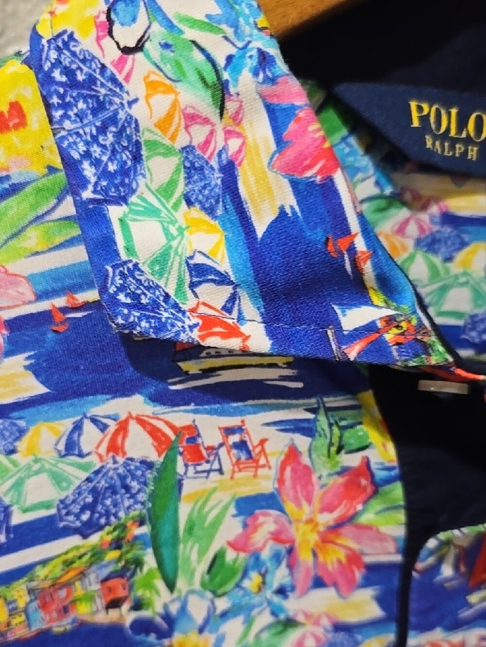 Polo Golf by Ralph Lauren Blue Multicolor Tropical Print Polo - Picture 3 of 9